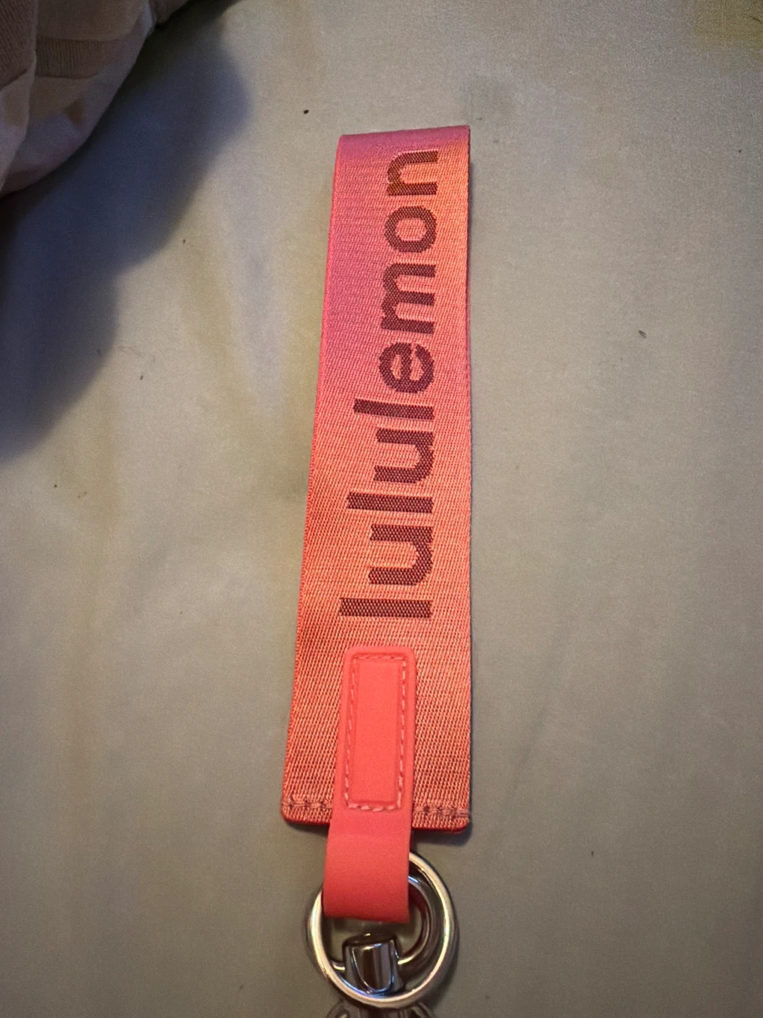 Lululemon raspberry cream keychain