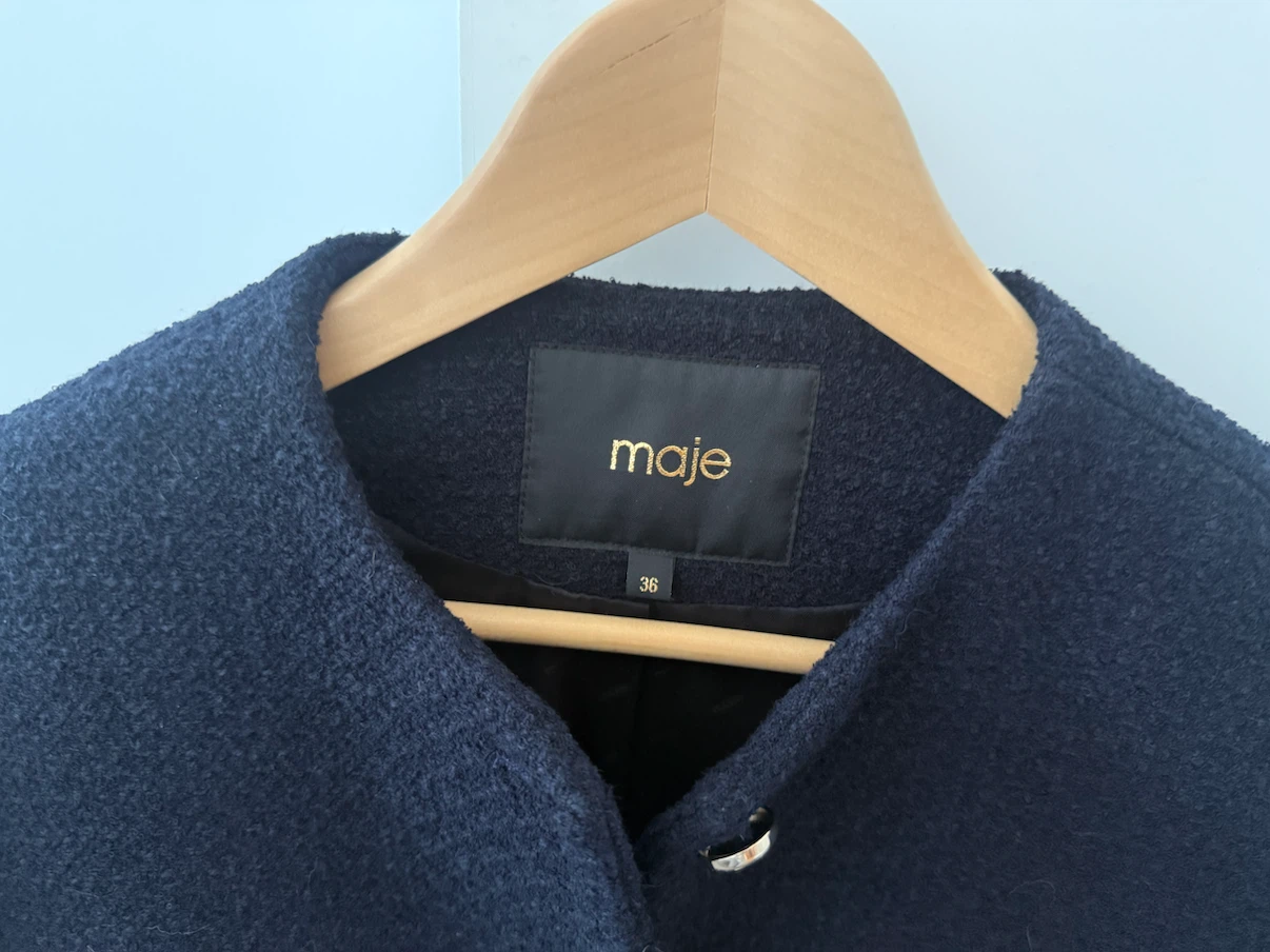Maje Navy Tweed Jacket - Size 36 - photo 3