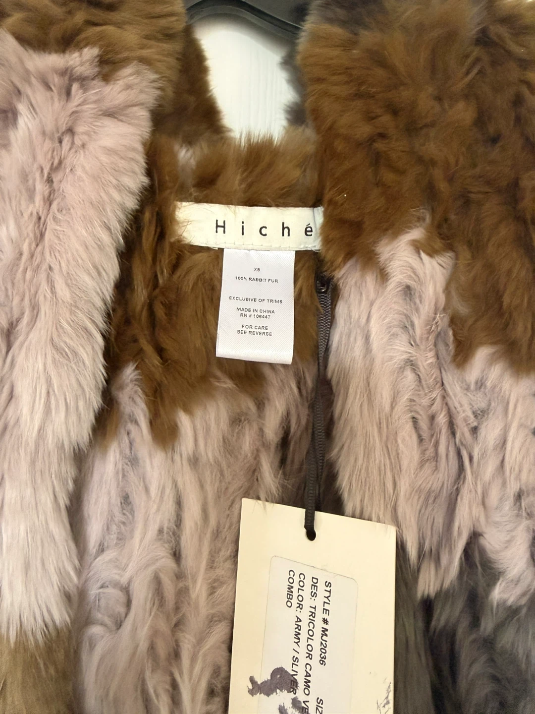 Hiché Tricolor Camo Fur Vest - photo 4
