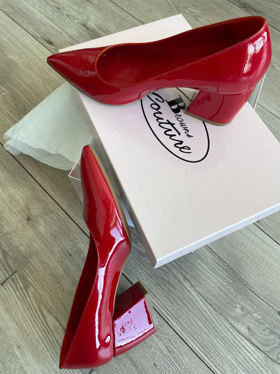 Browns Couture Red Patent Leather Pumps - photo 3