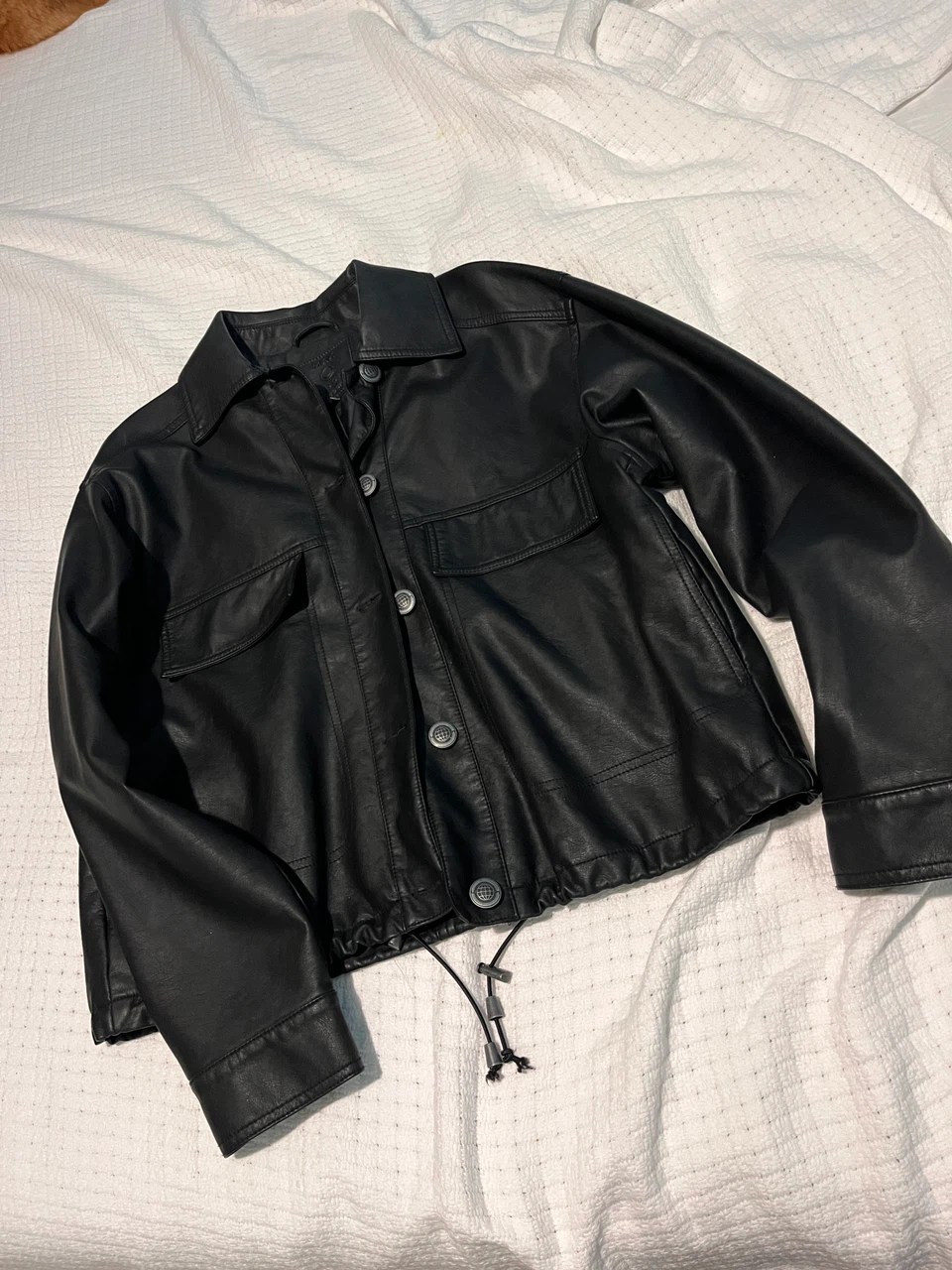Max Studio London Black Faux Leather Jacket XS