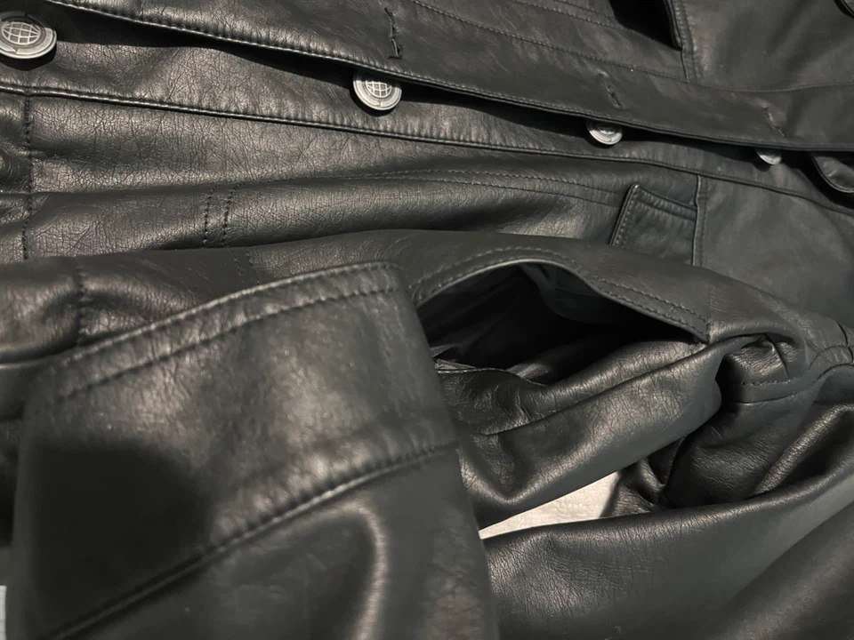 Max Studio London Black Faux Leather Jacket XS - photo 4