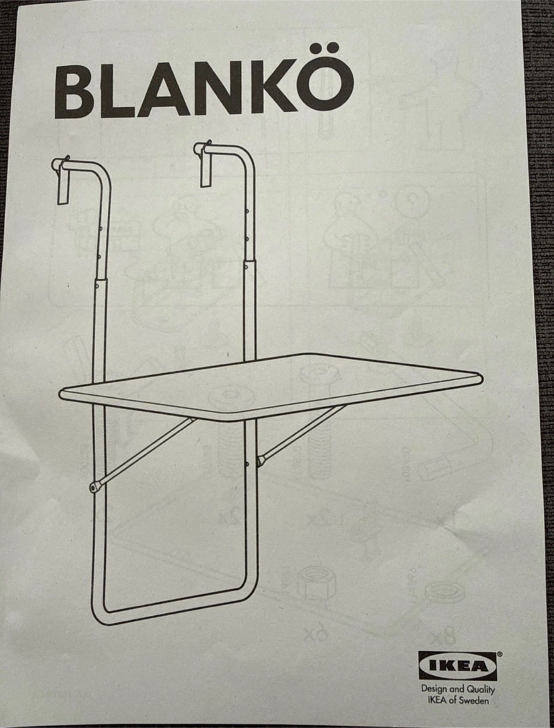 New Fold Down White Balcony Table