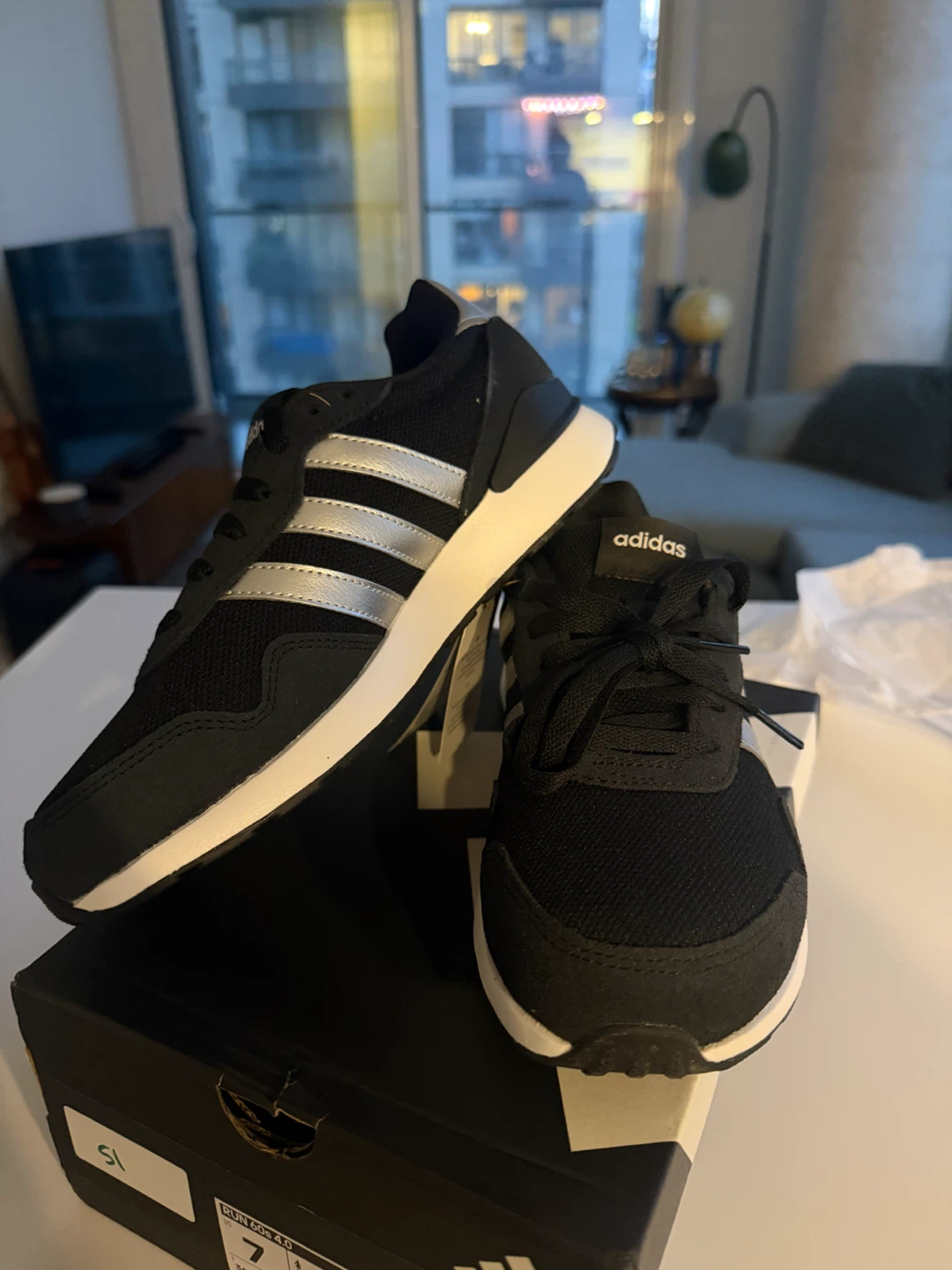 NEW Adidas Run 60s 4.0 Sneakers Black/Silver - photo 3