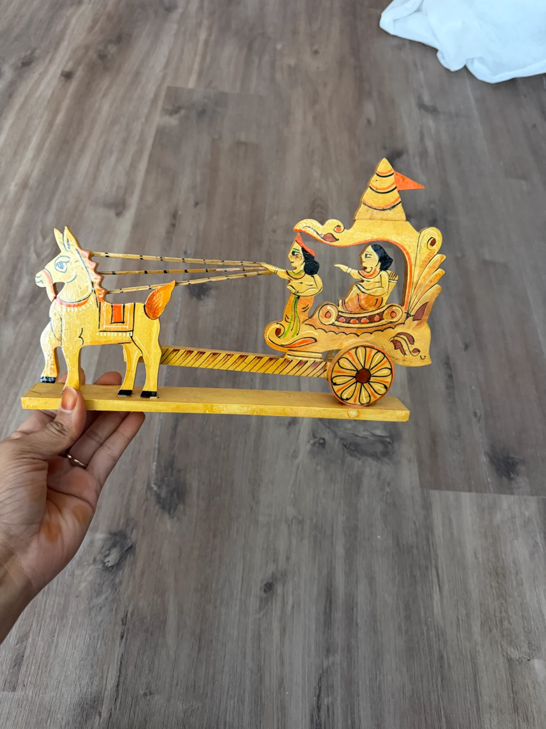 Wooden Chariot Decorative Piece