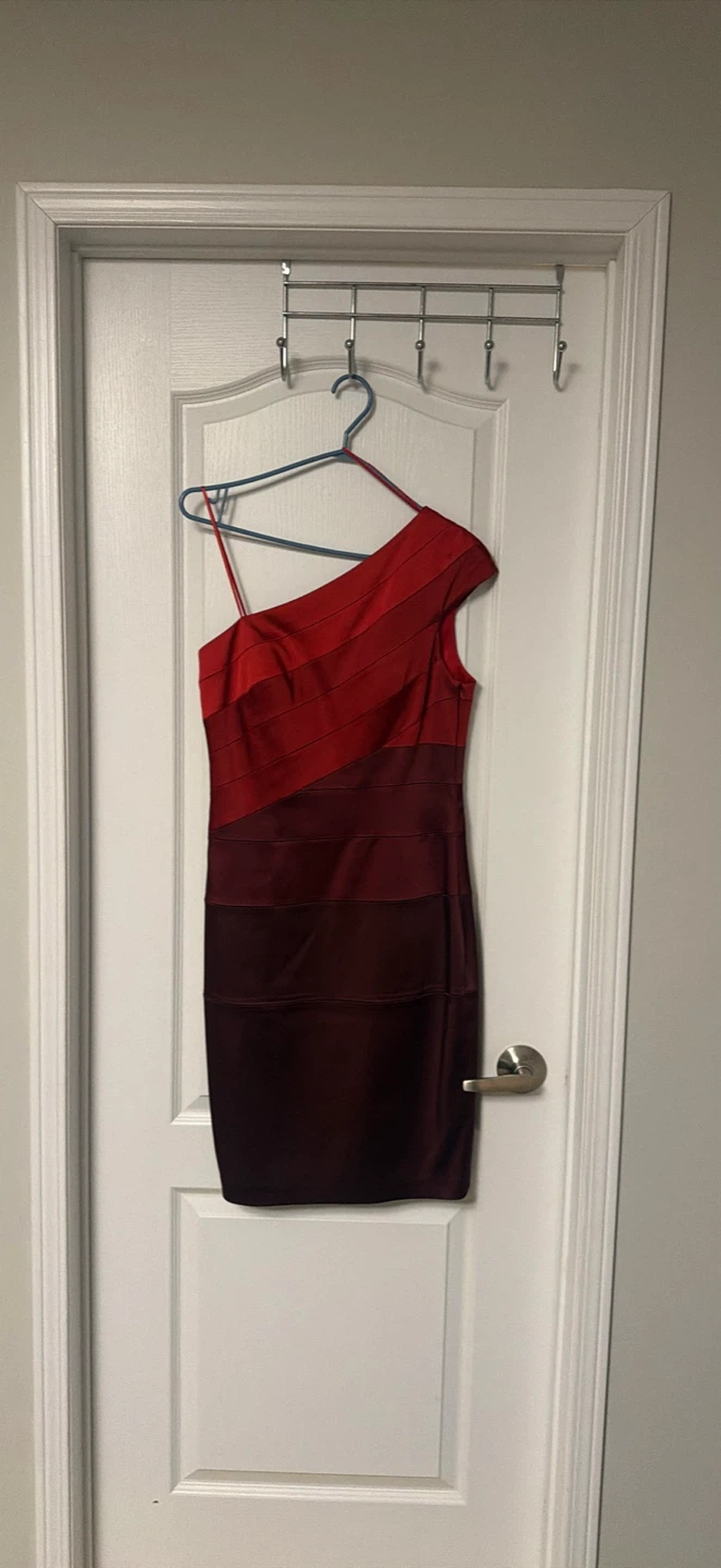 JAX Red One-Shoulder Dress - Size 8