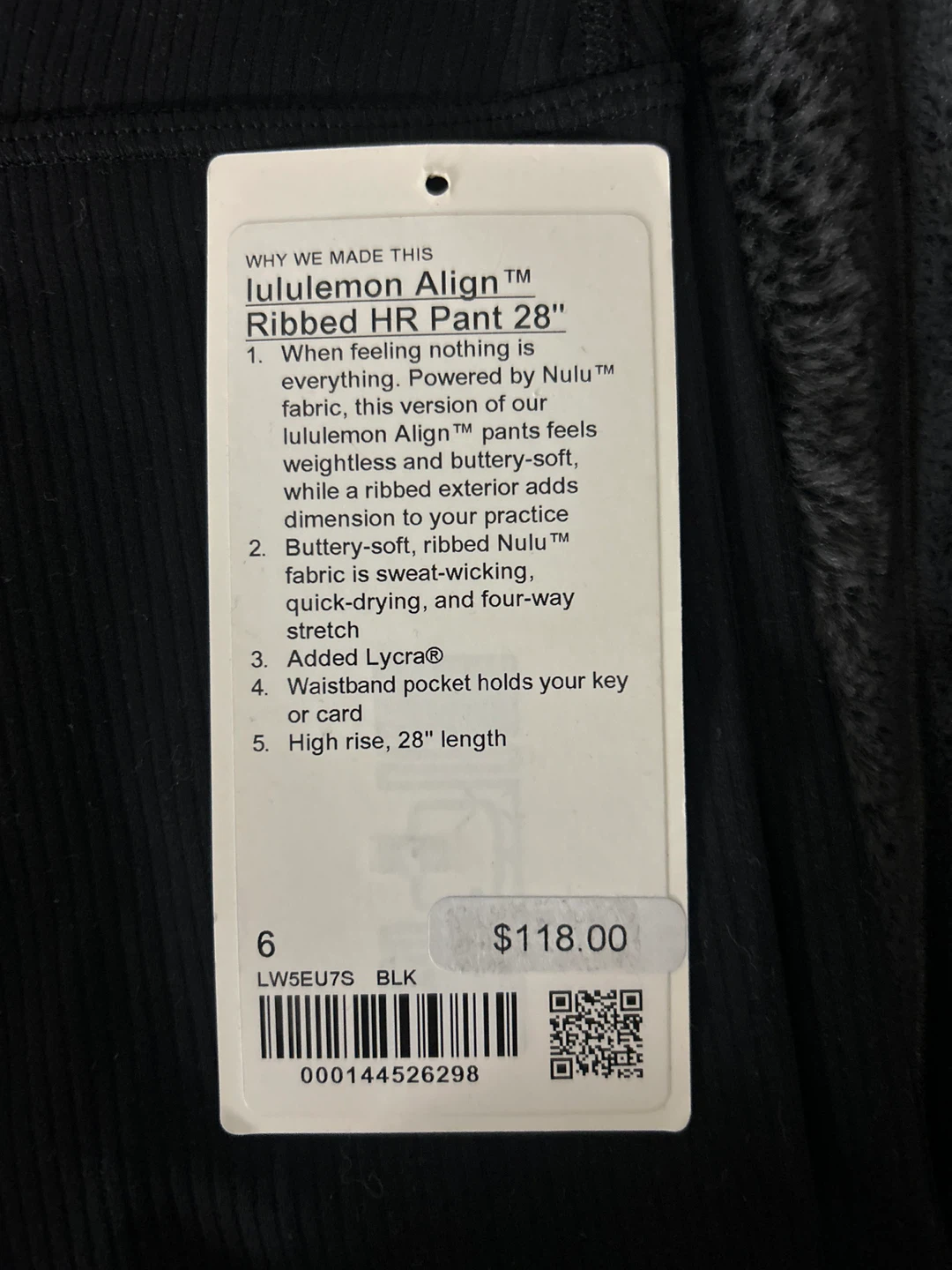 Lululemon Align Ribbed HR Pant 28" Black - photo 2