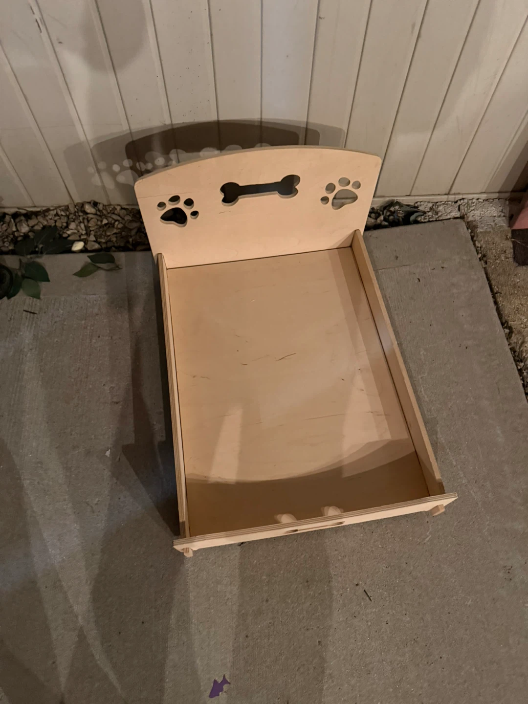 Wooden Pet Bed with Paw Print Cutouts - photo 2