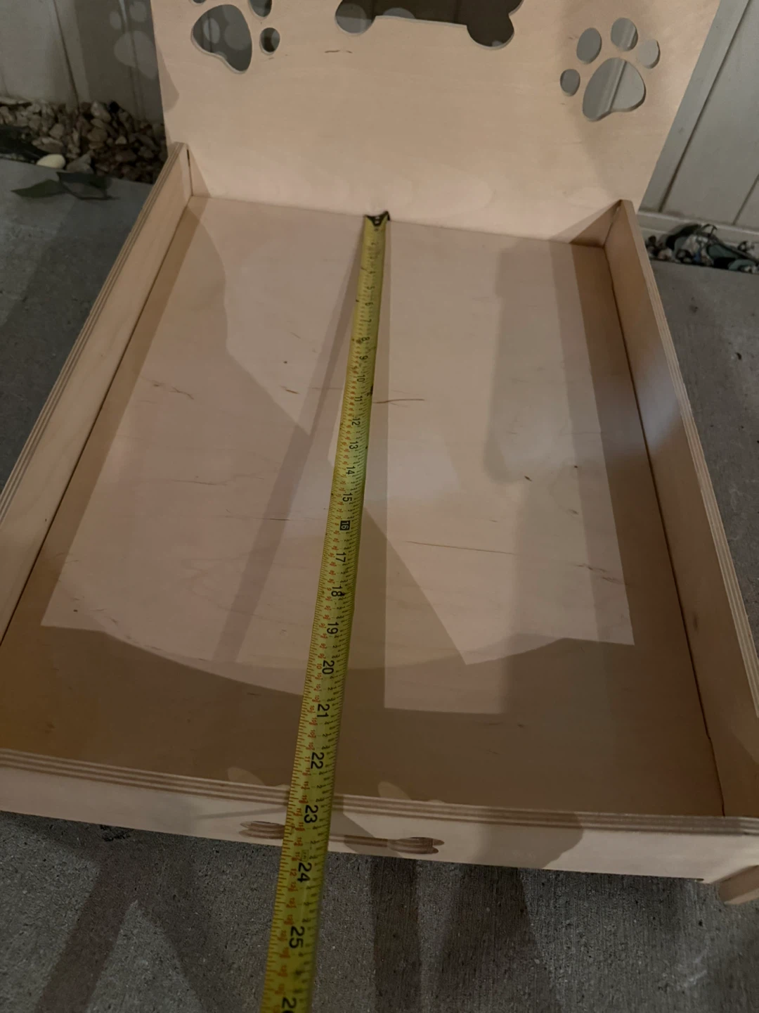 Wooden Pet Bed with Paw Print Cutouts - photo 4