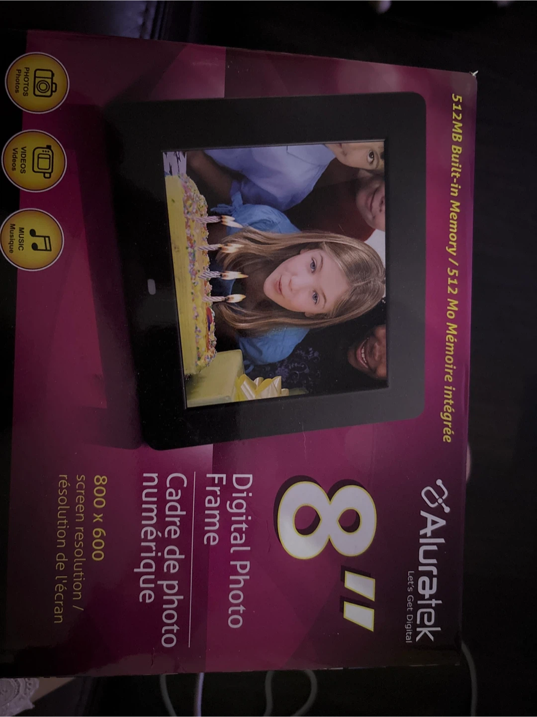 Aluratek 8" Digital Photo Frame