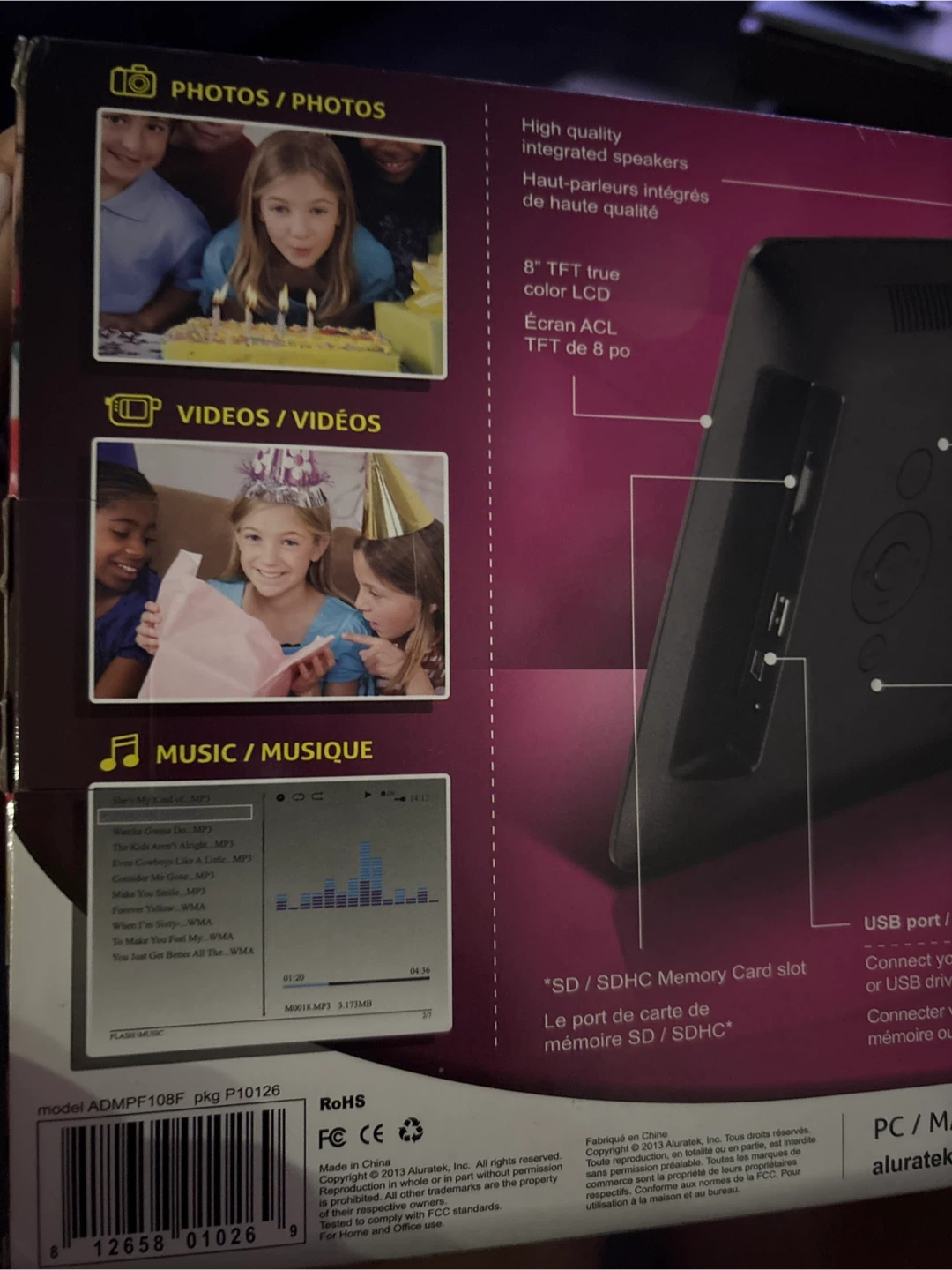 Aluratek 8" Digital Photo Frame - photo 3