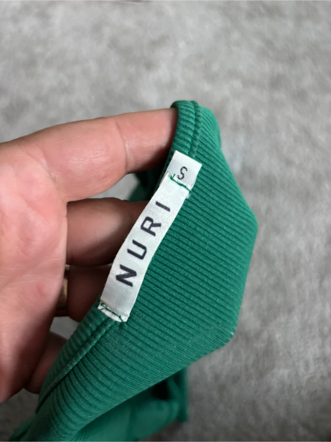 NURI Green Ribbed Square Neck Bodysuit - Size S - photo 3