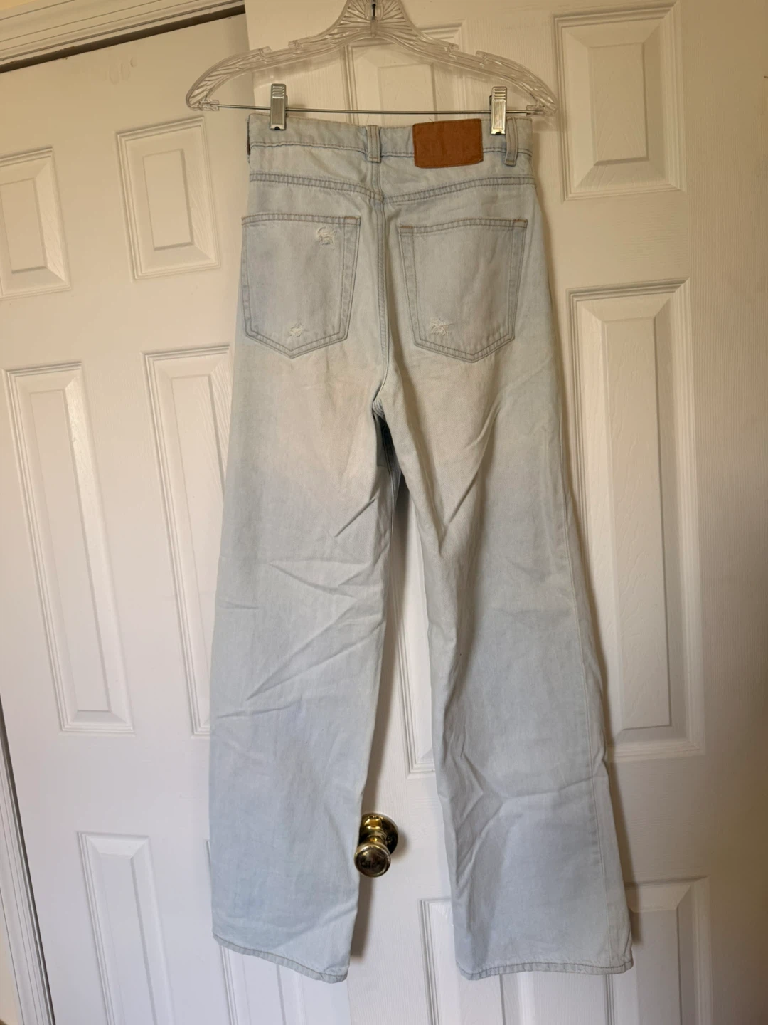 Divided H&M Light Wash Distressed Wide Leg Jeans - photo 2