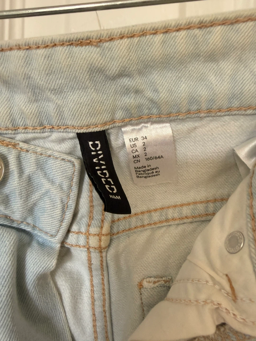 Divided H&M Light Wash Distressed Wide Leg Jeans - photo 3