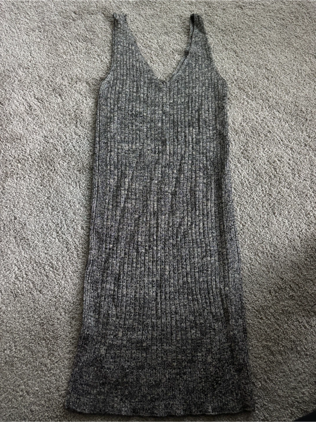 Women's Ribbed V-Neck Tank Dress