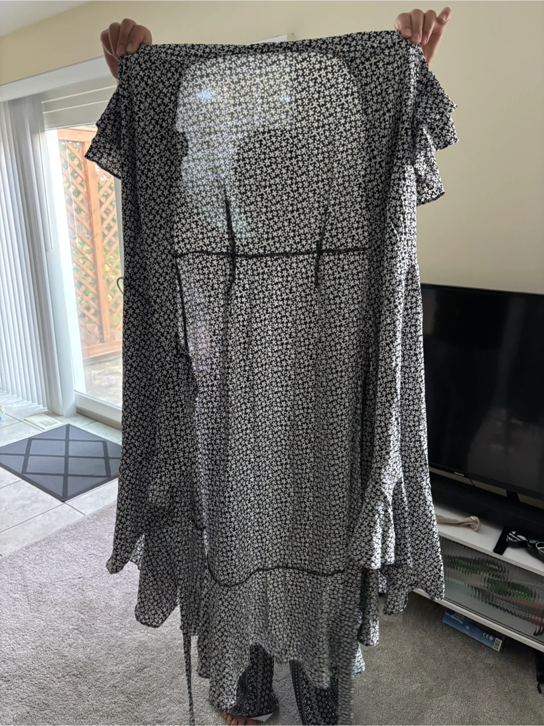 Max Studio Black & White Floral Print Dress Size S