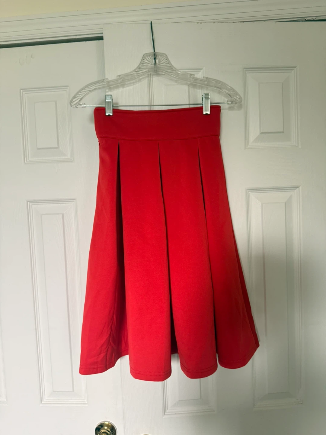 Red Pleated Skirt - Size XS