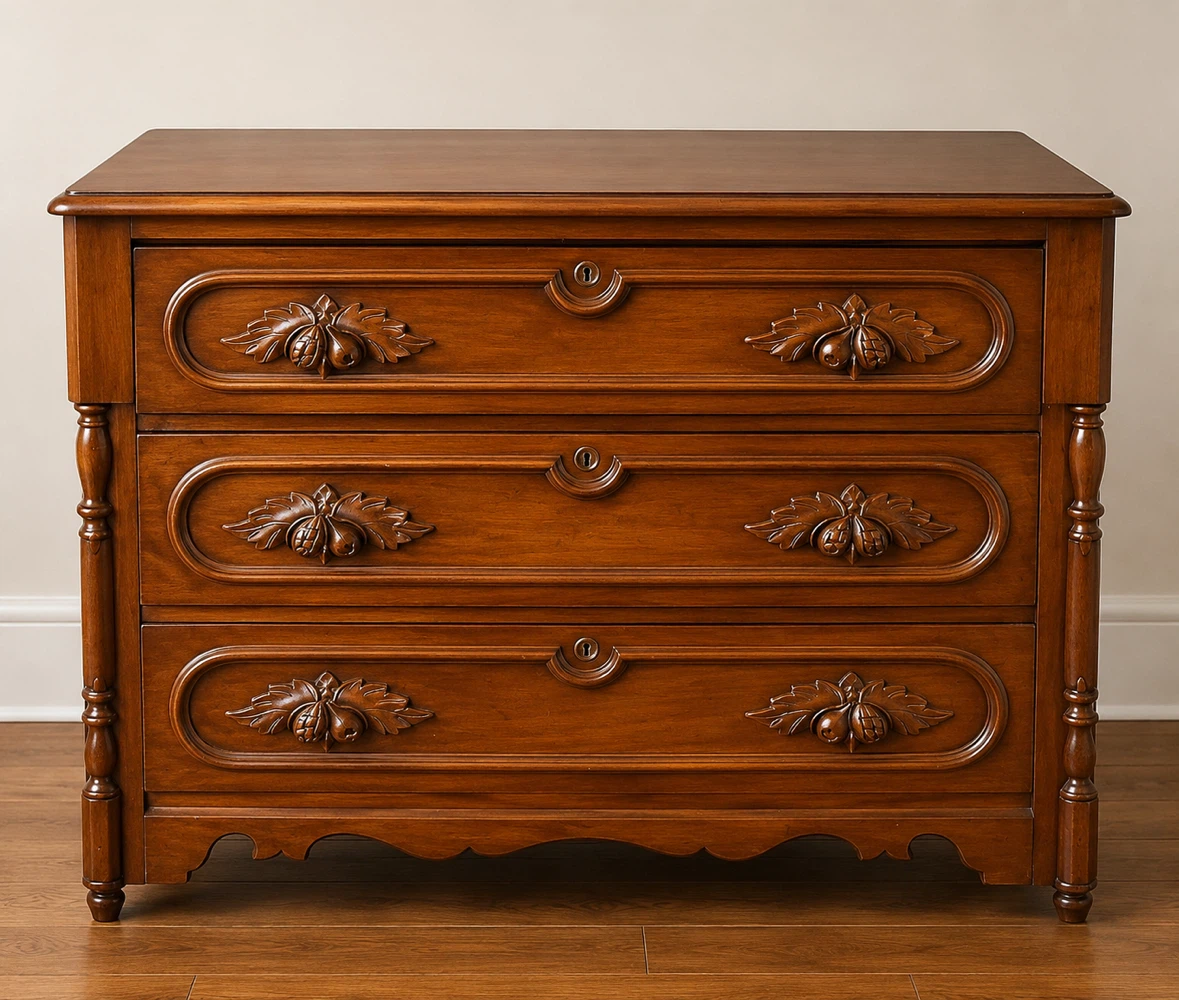 Vintage Wooden 3-Drawer Chest Cherry