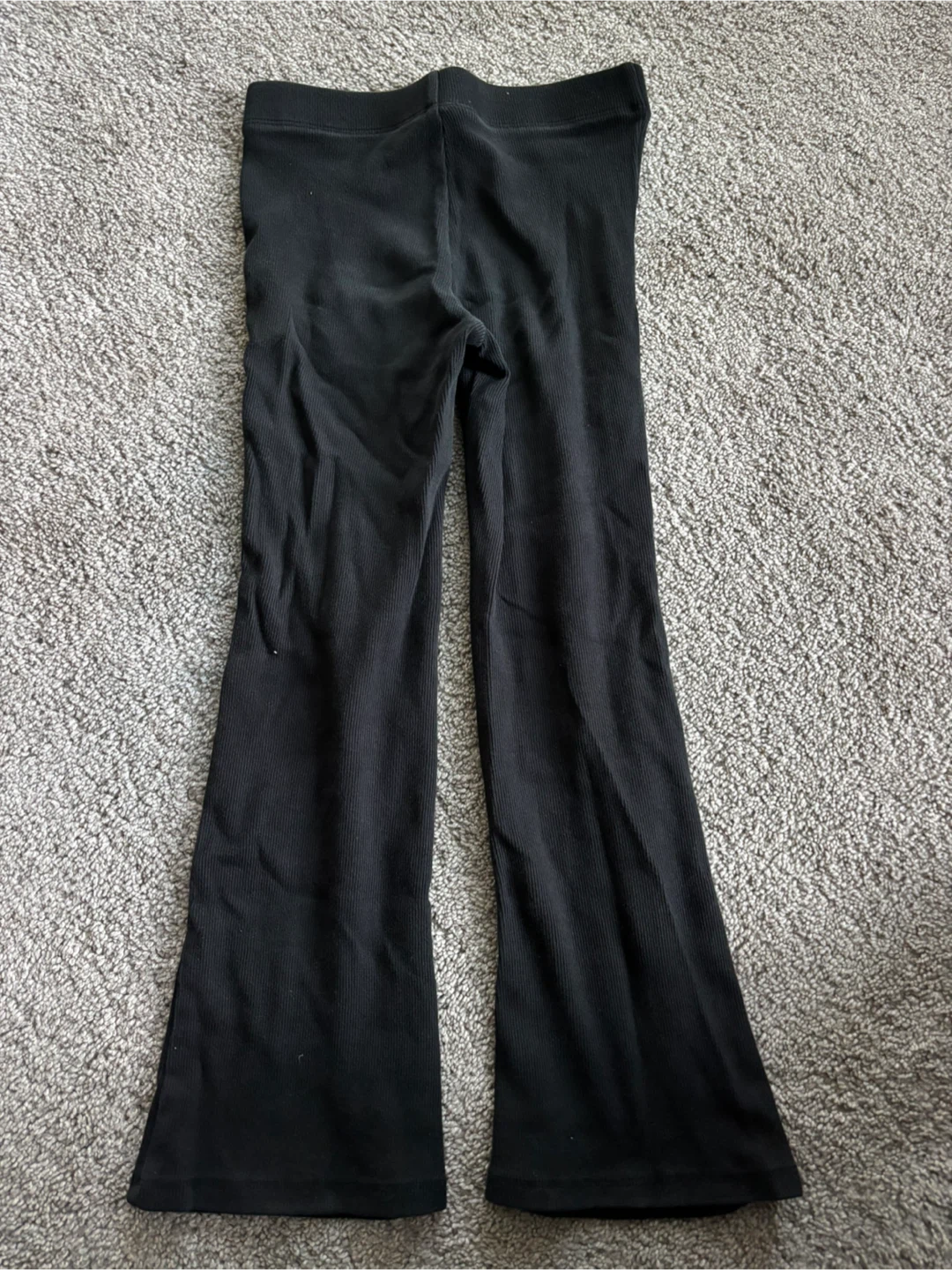 Black Ribbed Flare Pants - Size M - photo 2