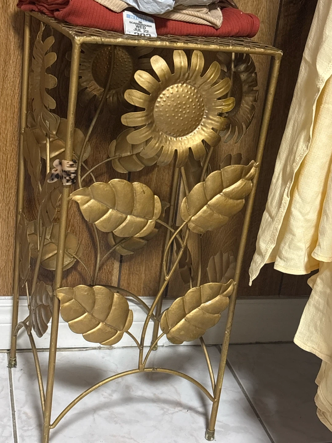 Gold Metal Sunflower Plant Stand