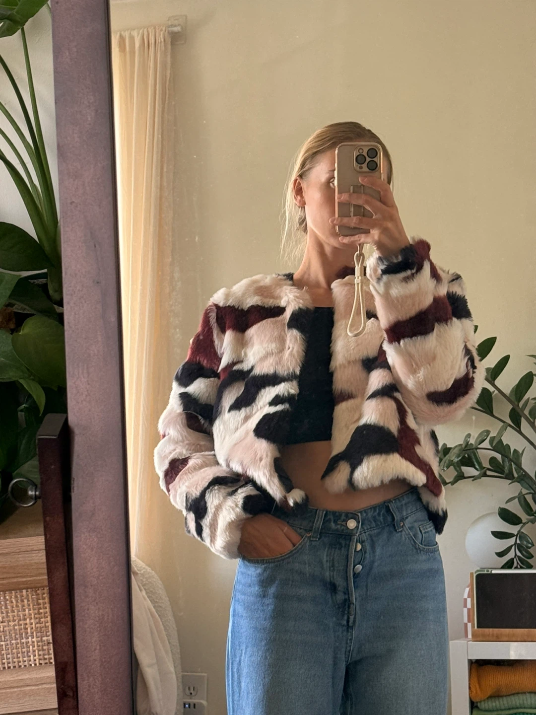French Connection Faux Fur Camo Jacket - photo 3