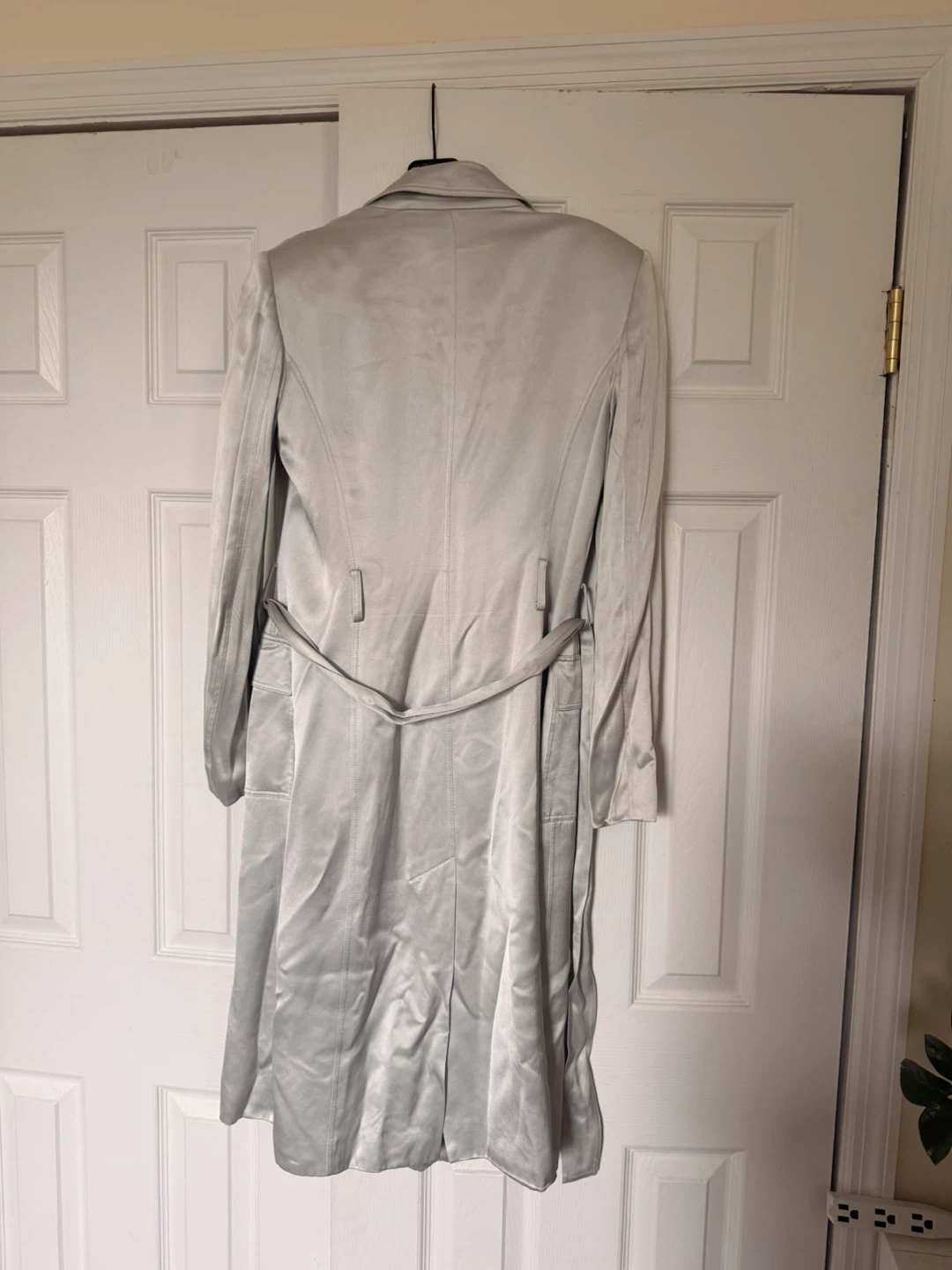 Anne Klein Women's Silver Double-Breasted Trench Coat - photo 3