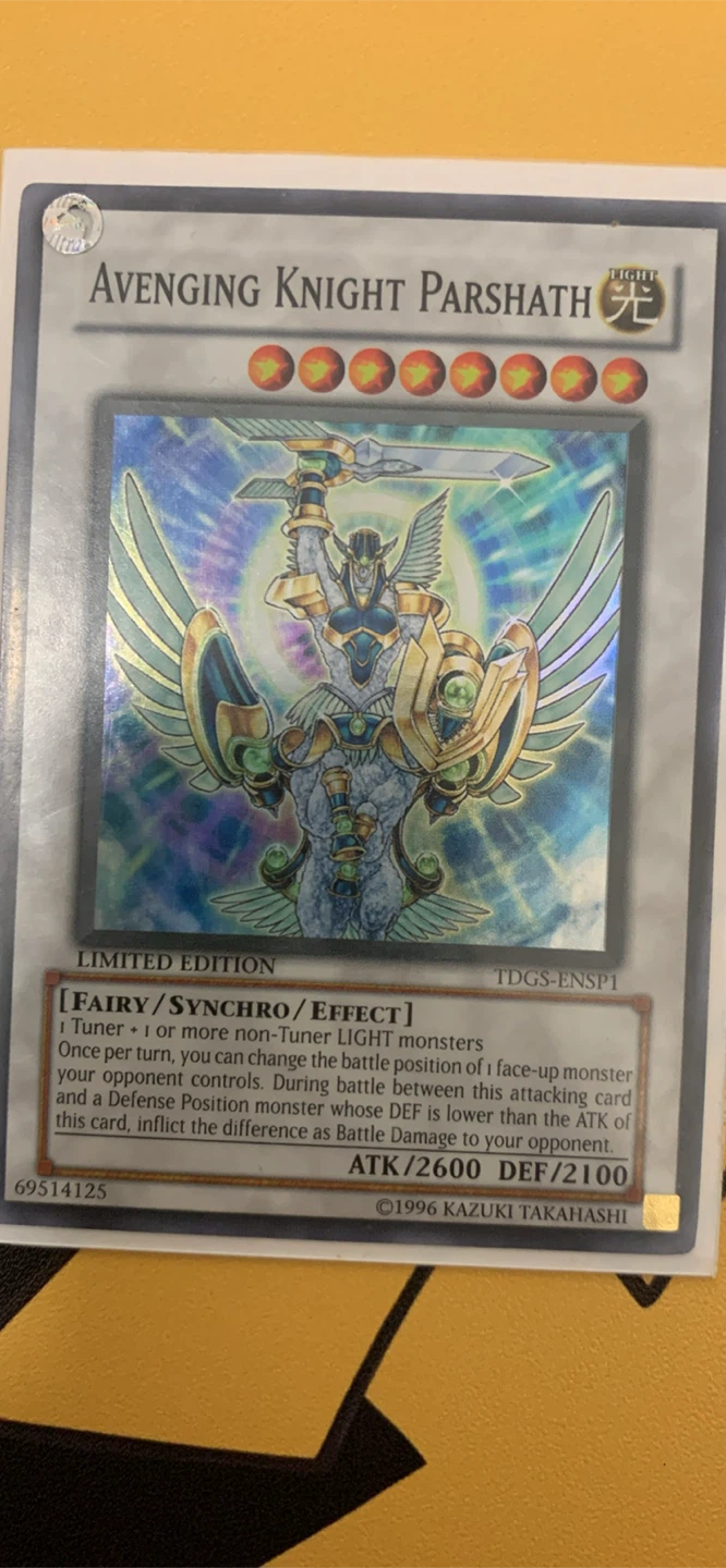 Yugioh Avenging Knight Parshath TDGS-ENSP1 Card