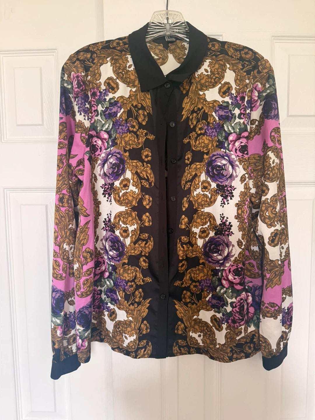 Forever 21 Women's Collared Button-Up Shirt - Size L
