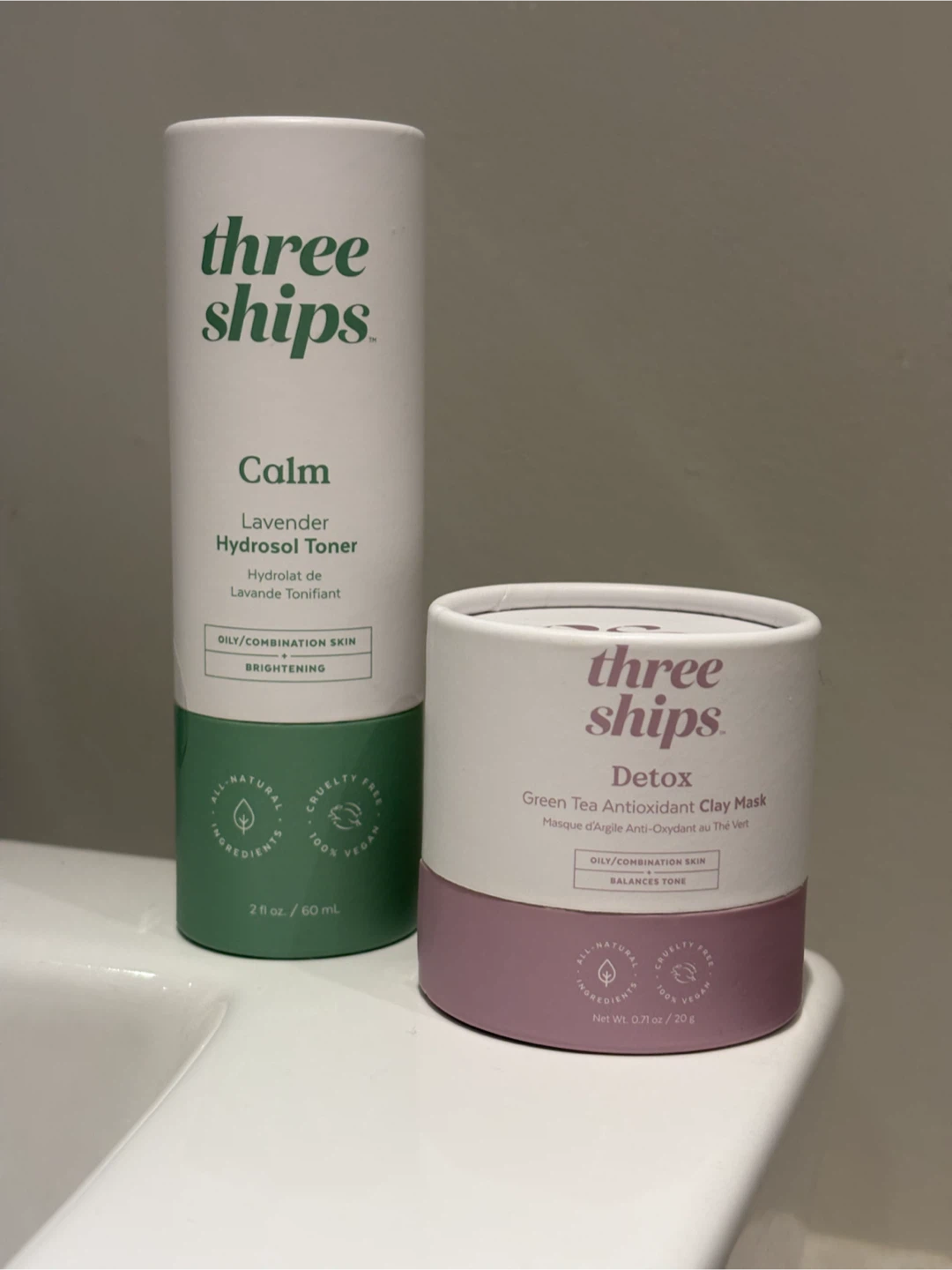 Three Ships Calm Lavender Hydrosol Toner & Detox Clay Mask