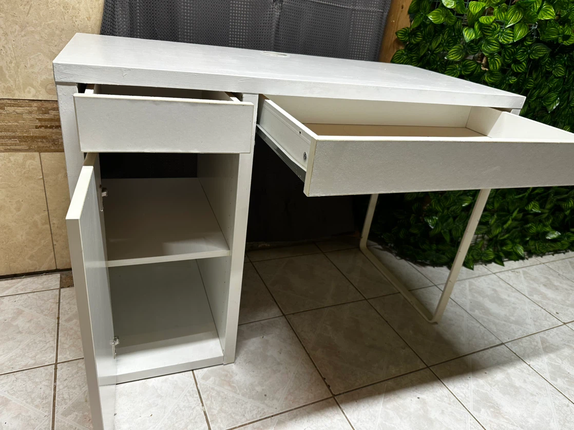 IKEA White Desk with 2 Drawers and Storage - photo 2
