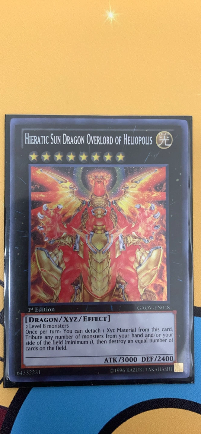 Yugioh hieratic Sun Dragon Overlord of Heliopolis Yu-Gi-Oh! Card