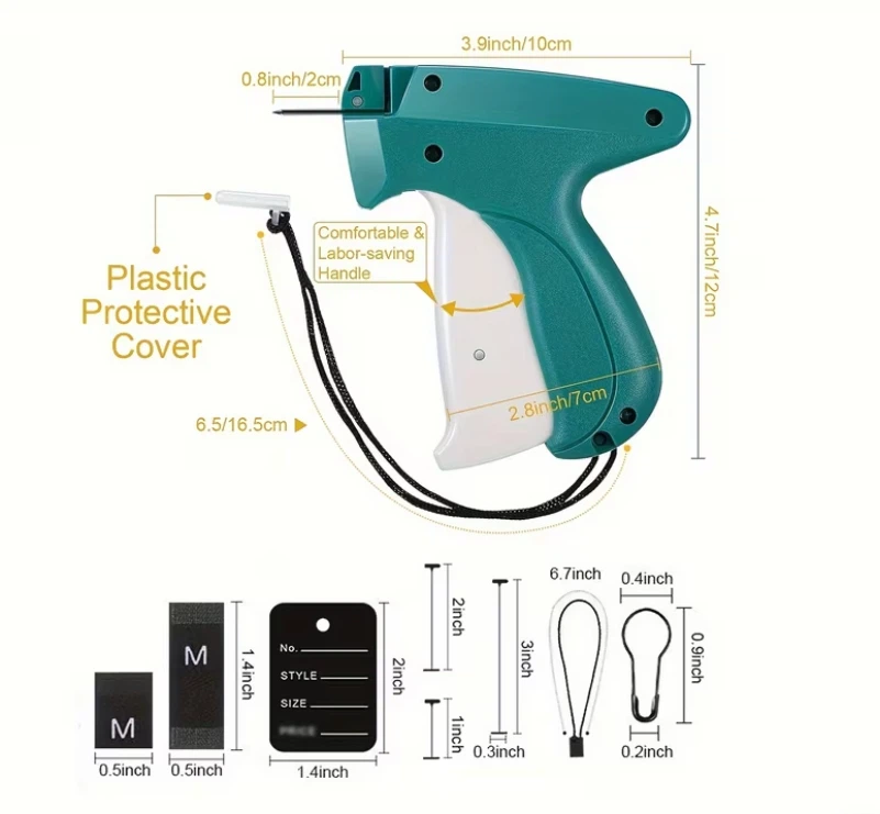 Clothes Tagging Gun Kit with 3576 Pcs Black Fasteners