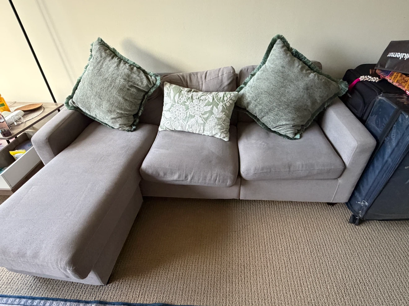 Grey Sectional Sofa with Chaise