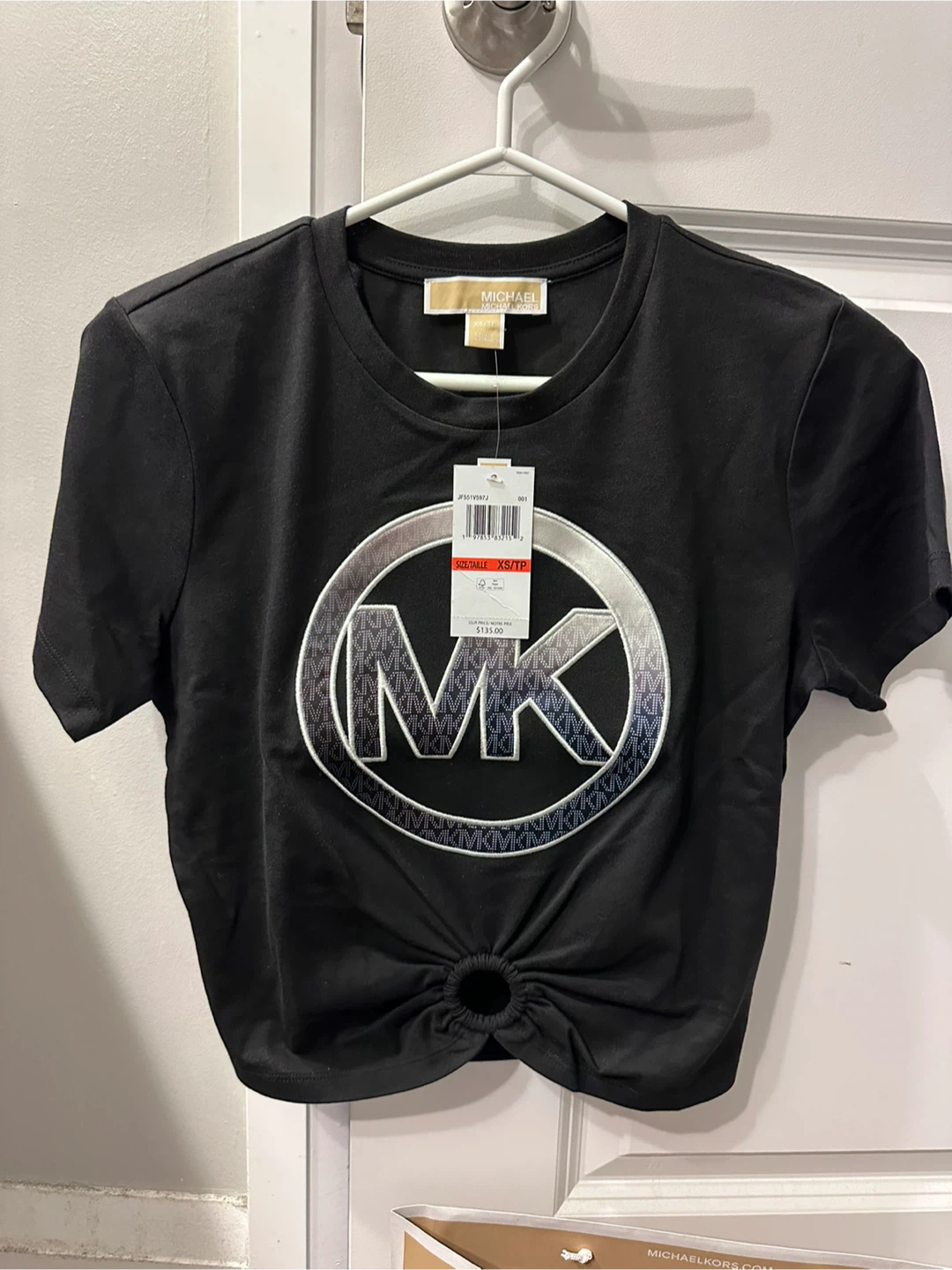 Brand new Michael Kors Black MK Logo T-Shirt XS - photo 3
