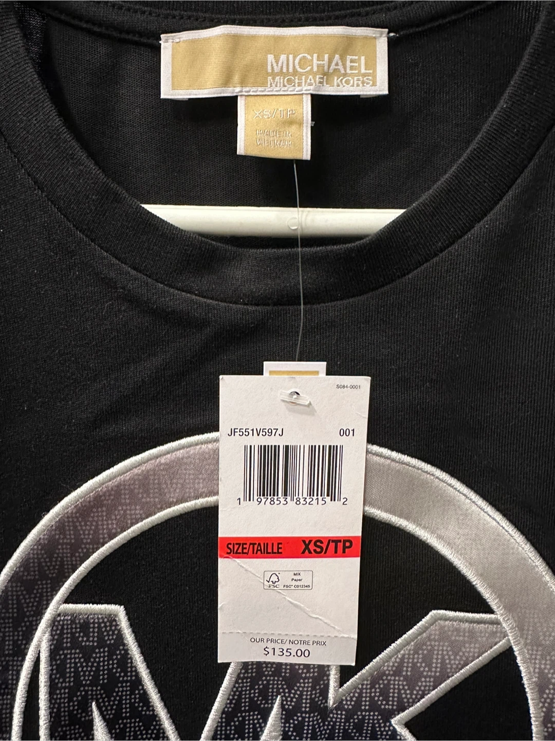 Brand new Michael Kors Black MK Logo T-Shirt XS - photo 2