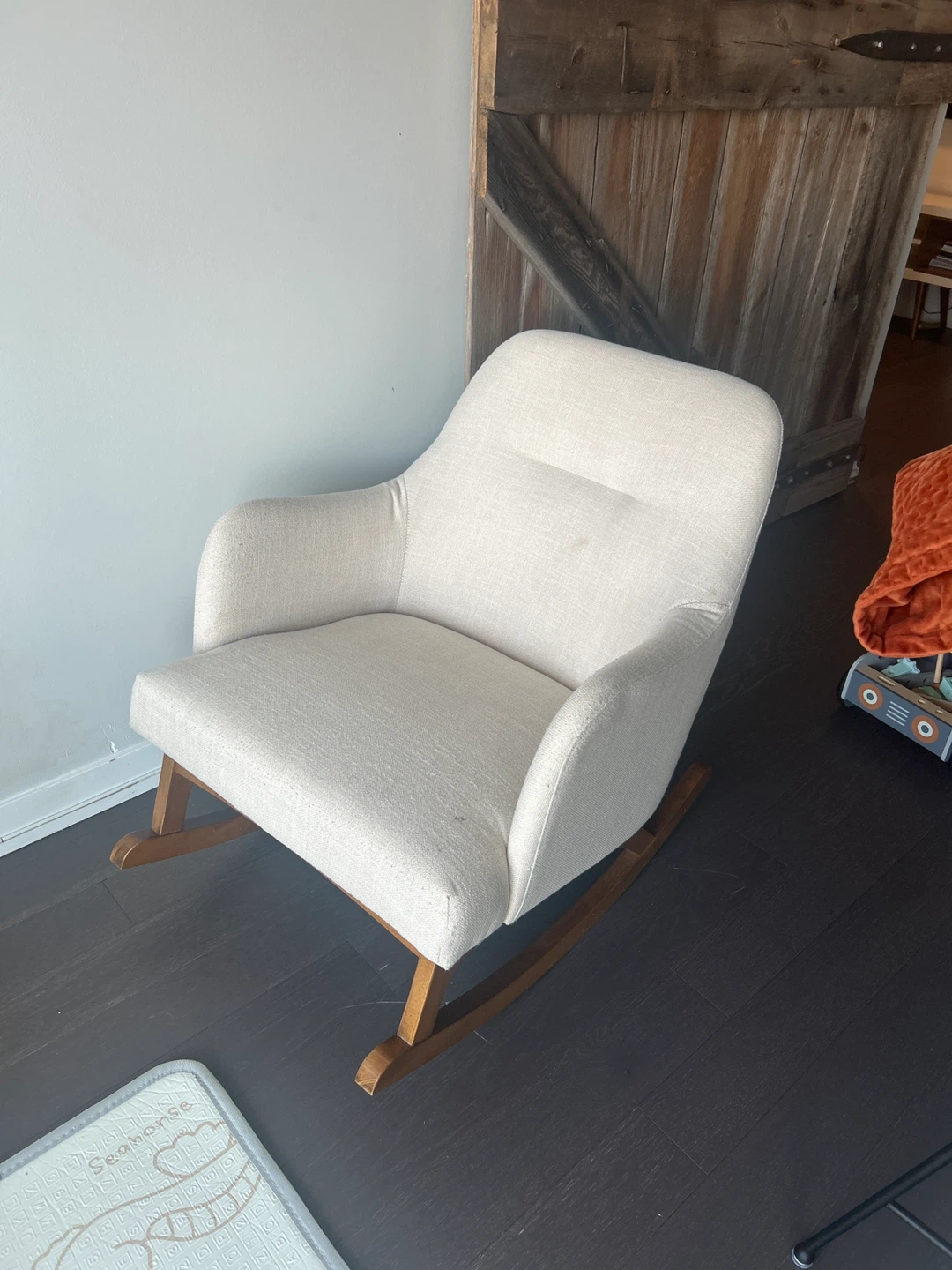 Cream Upholstered Rocking Chair - photo 2