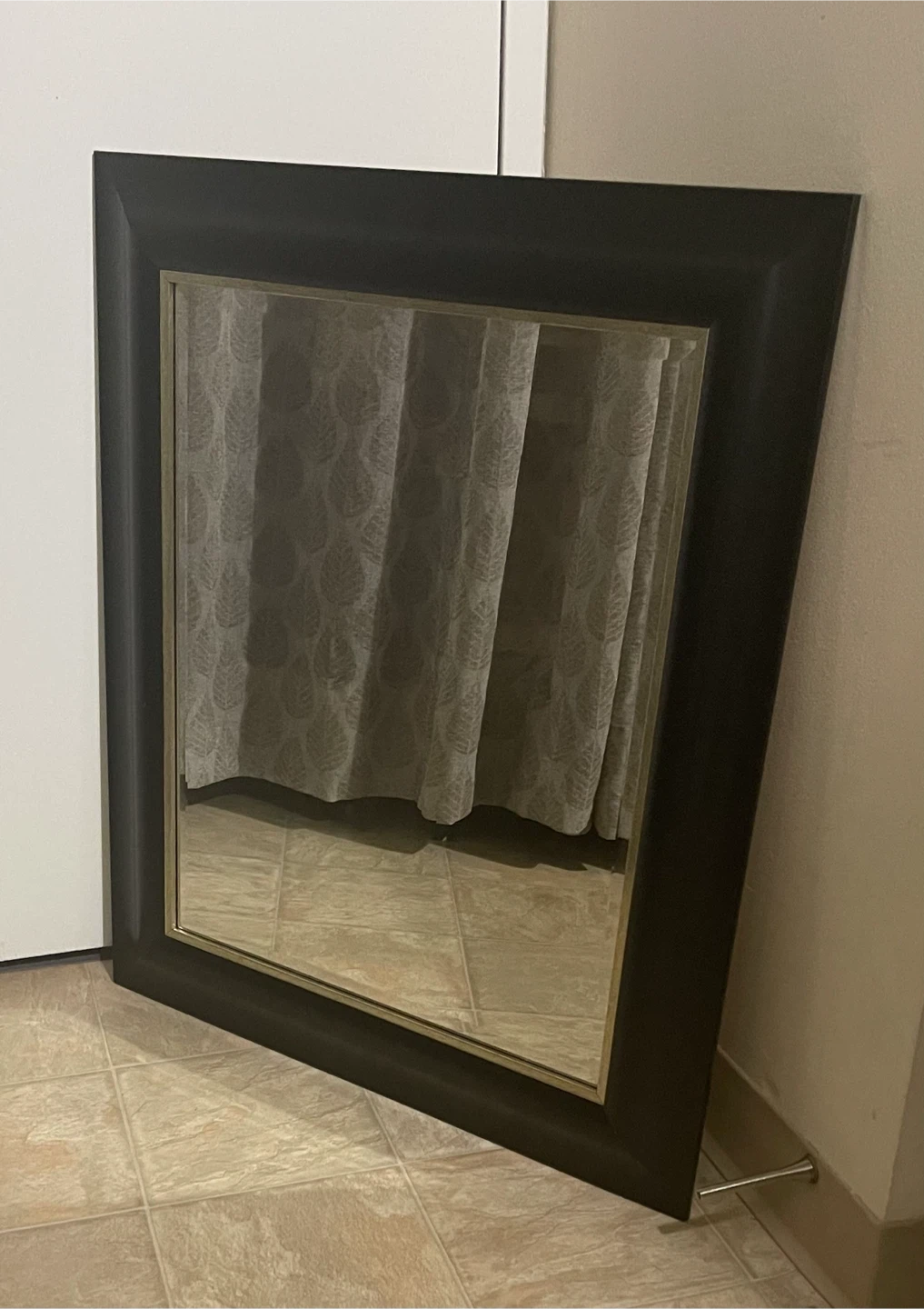 🌱 Large Black Wood Framed Wall Mirror - photo 2