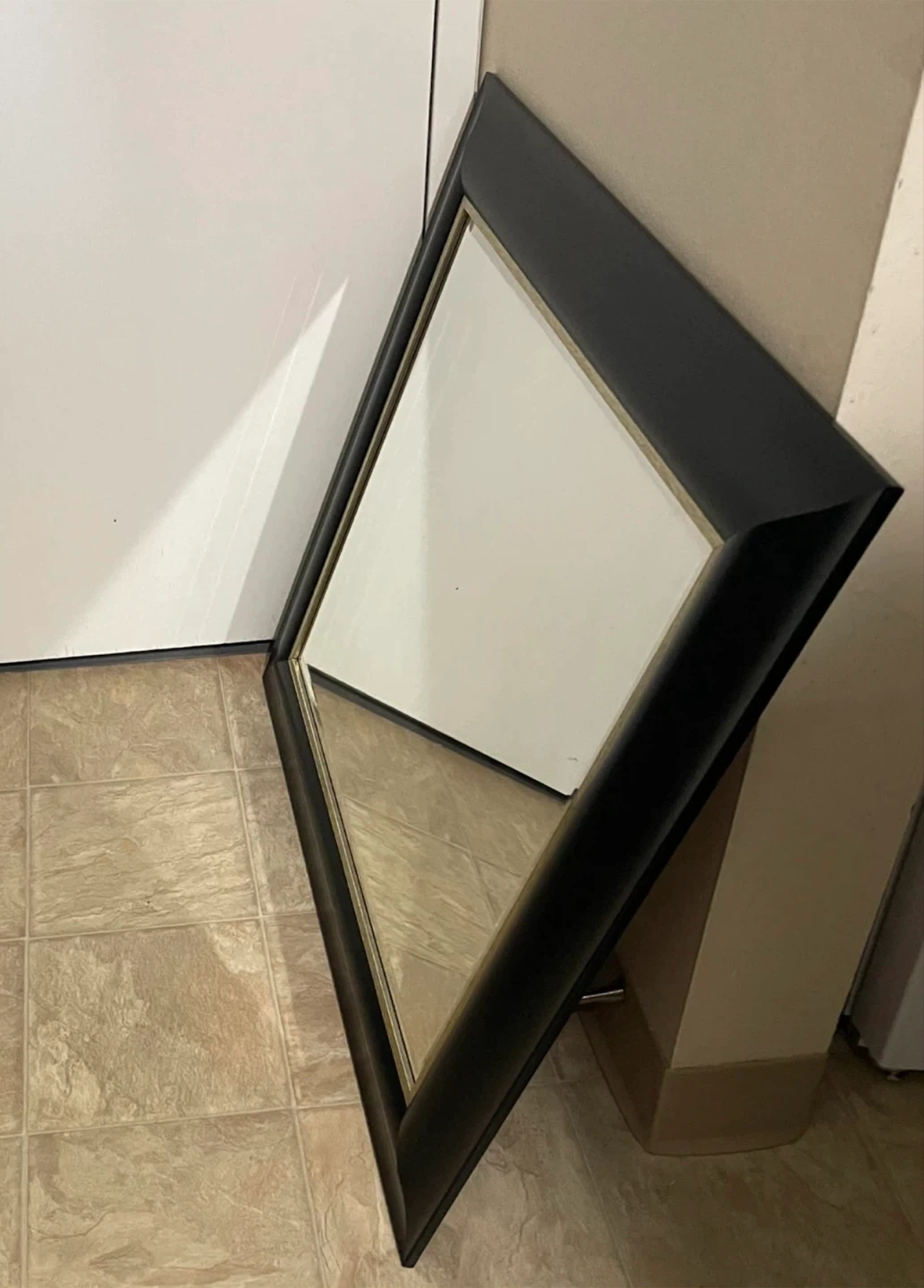 🌱 Large Black Wood Framed Wall Mirror - photo 3