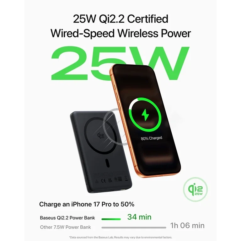 Baseus 25W Qi2.2 Slim Magnetic Power Bank 10000mAh - photo 5