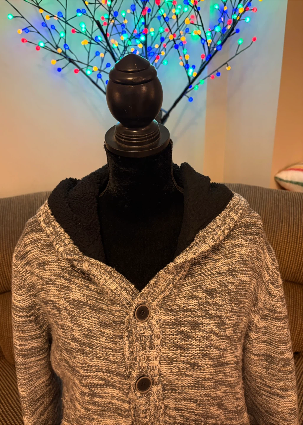 ✨✨Grey Marled Knit Hoodie Cardigan - photo 2