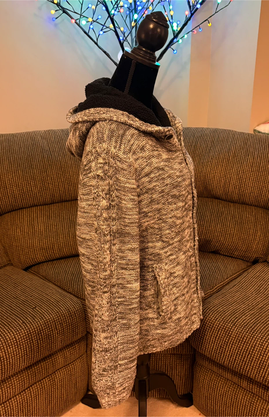 ✨✨Grey Marled Knit Hoodie Cardigan - photo 3