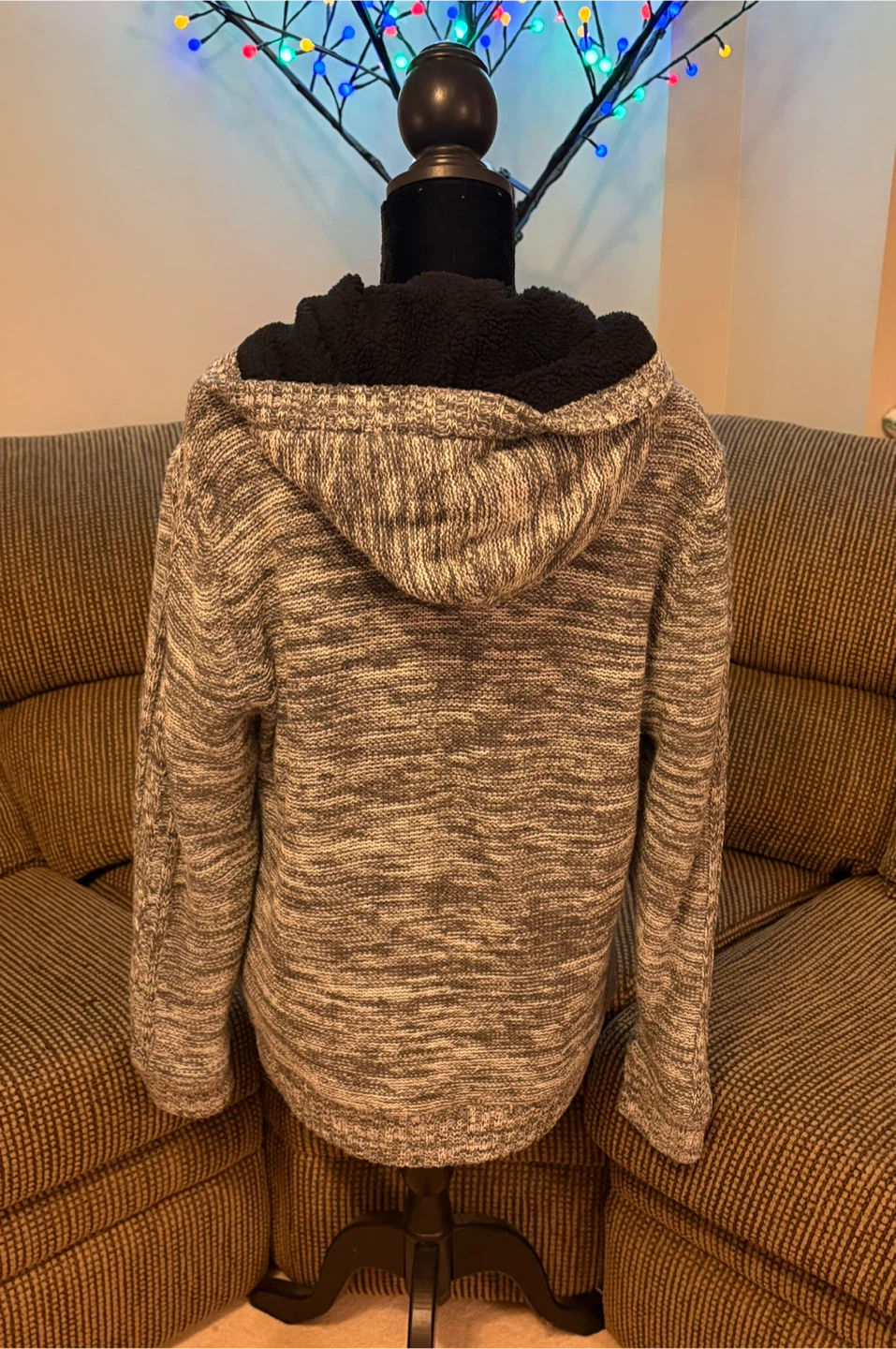 ✨✨Grey Marled Knit Hoodie Cardigan - photo 4
