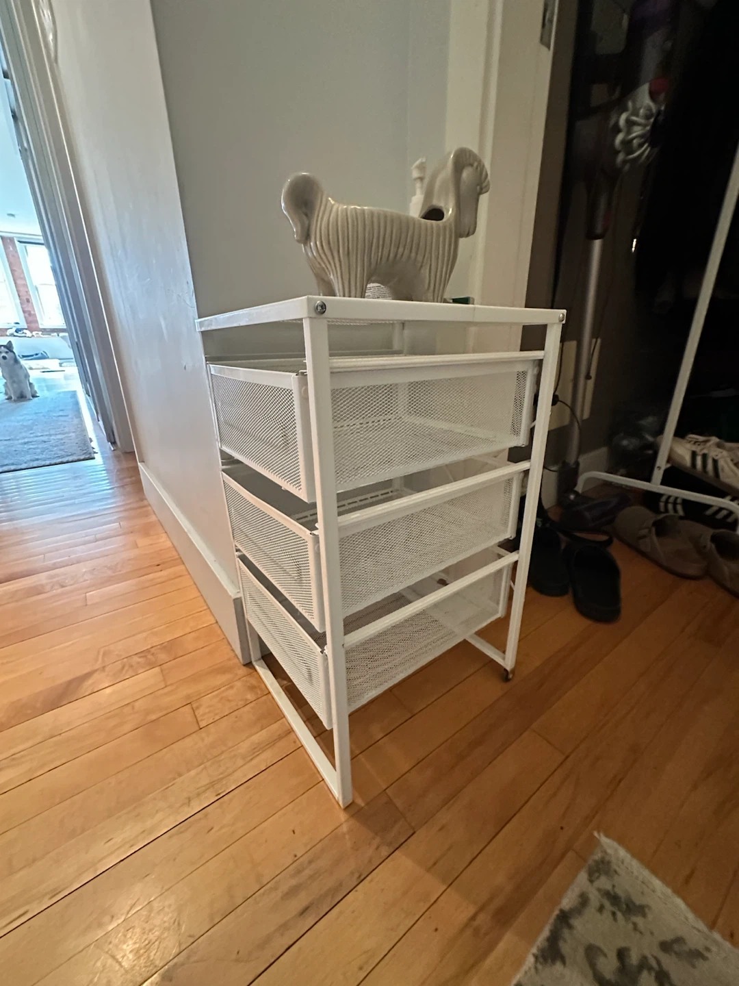 White 3-Drawer Mesh Storage Unit