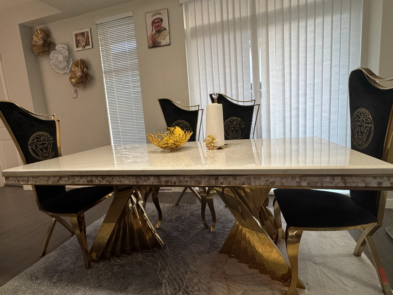 Black and Gold Dining and sofa Set - photo 2