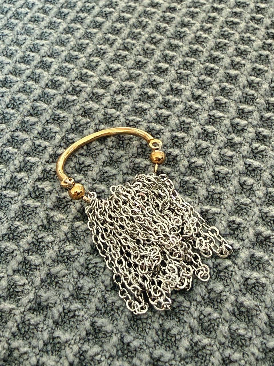 Gold & Silver Chain Fringe Ring - photo 2