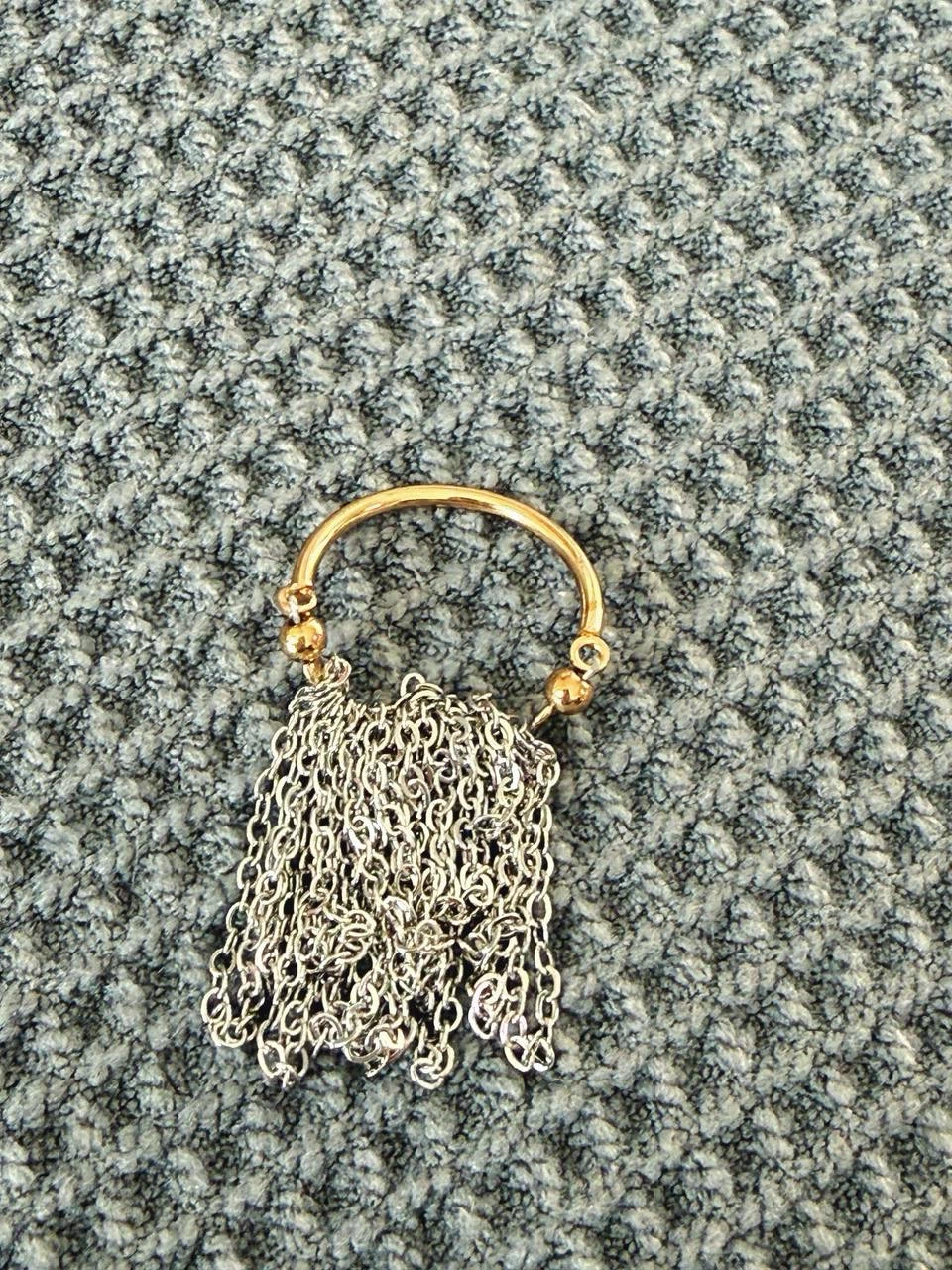 Gold & Silver Chain Fringe Ring - photo 3
