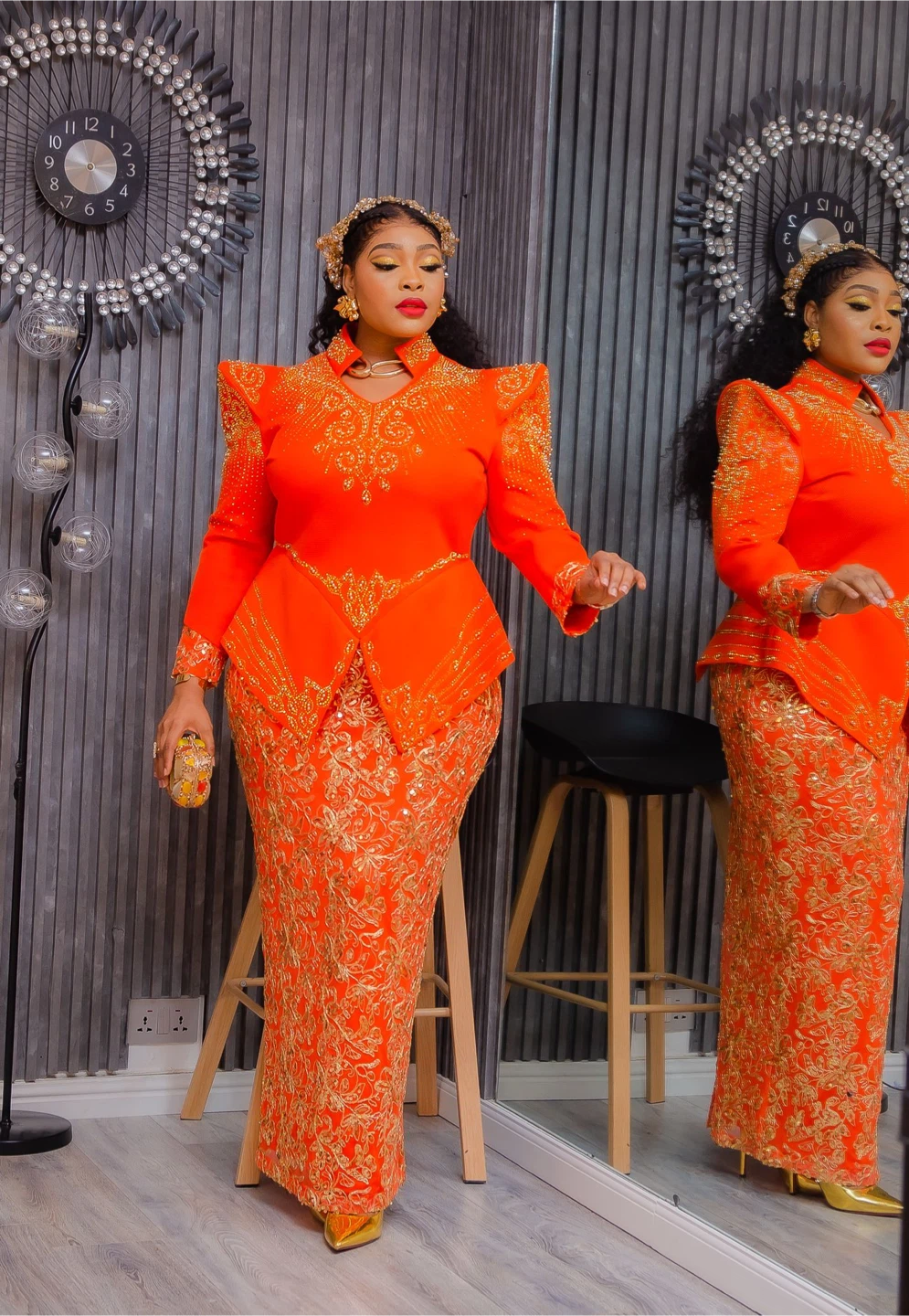 Quality orange Turkish gowns