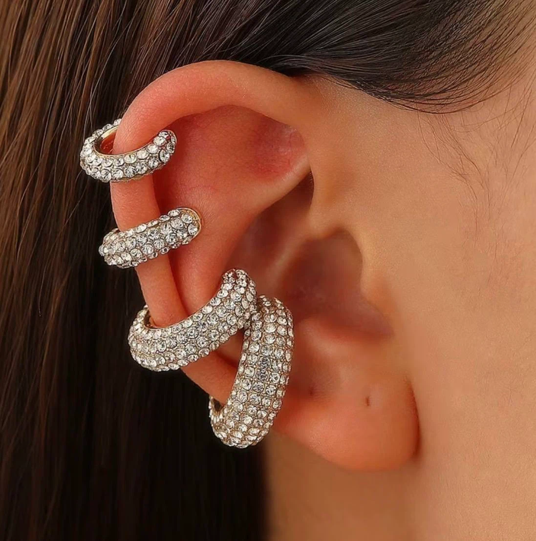 Crystal Ear Cuff Set – 4 Pcs