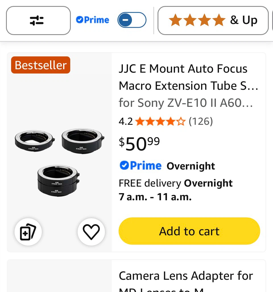 JJC Auto Focus Macro Extension Tube Set for Sony E Mount