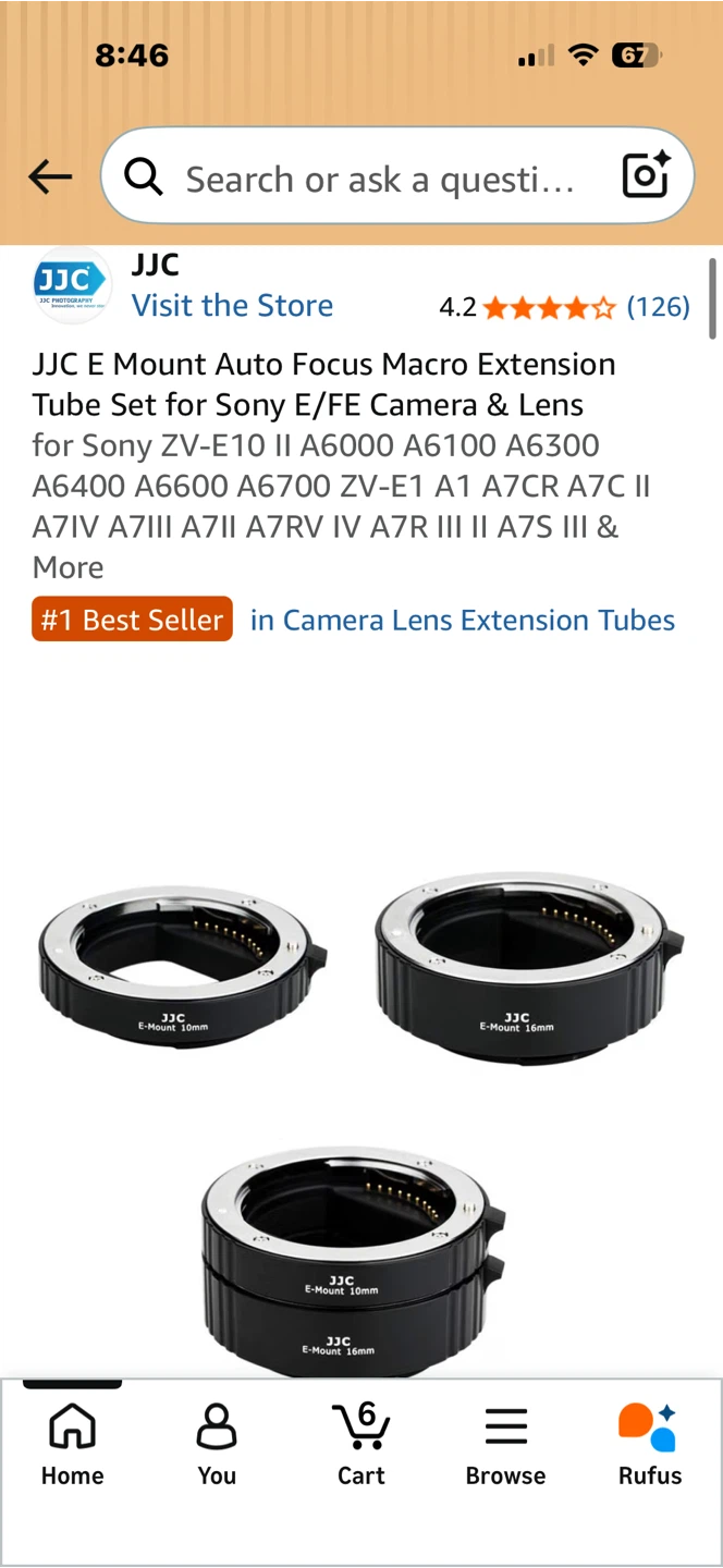 JJC Auto Focus Macro Extension Tube Set for Sony E Mount - photo 2